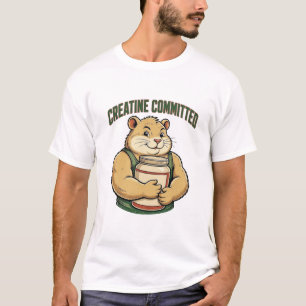 Camiseta Creatina Comprometida Humor Musculoso Hamster Fitn