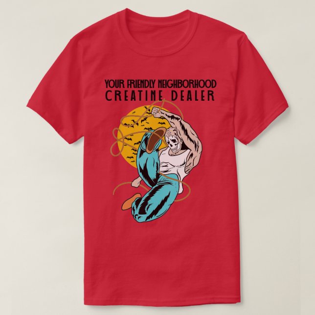 Camiseta Creatine Dealer Levantando Malhação de ginástica n (Frente do Design)