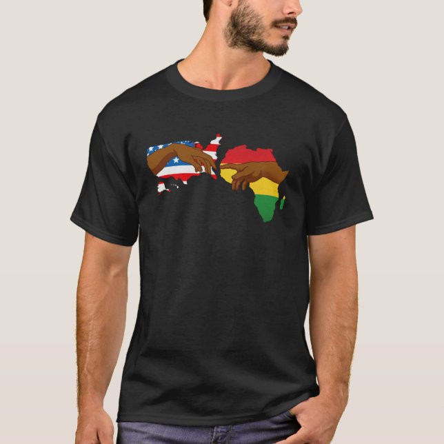 Camiseta Creation Of Adam Black Proud African Roots Melanin (Frente)