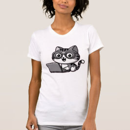 Camiseta Creative Black Cat Art T-Shirt