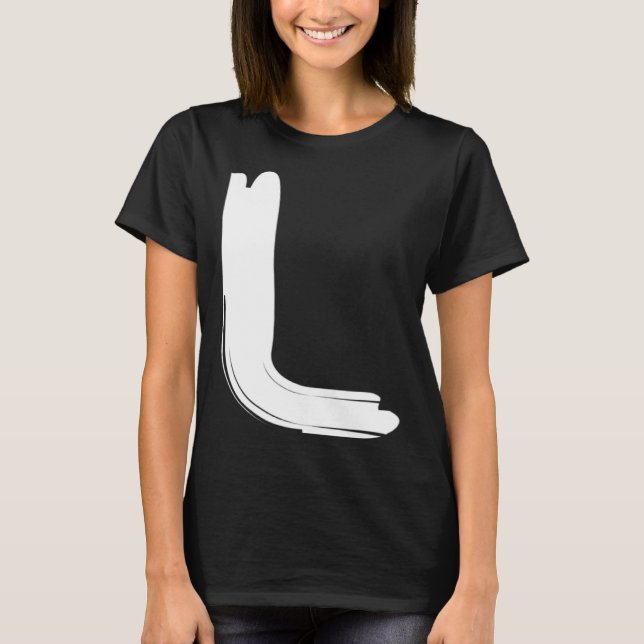 Camiseta Creative Bold White Letter L  Alphabet Marker (Frente)