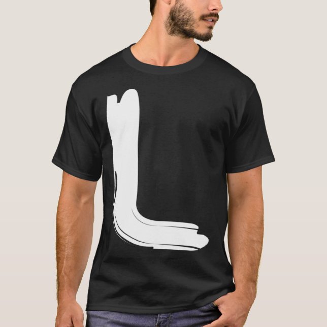 Camiseta Creative Bold White Letter L   Alphabet  Marker (Frente)