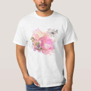 Camiseta Creative Heart striped with Water Color Splash