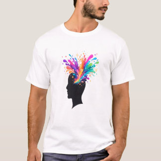 Camiseta Creative Mind Color Splash Silhouette Artistic