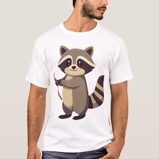 Camiseta Creative Paintbrush Sticker T-Shirt Design (Frente)