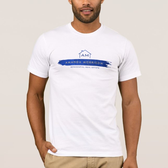 Camiseta Creative Realtor Real Estate Paint Swash Azul (Frente)
