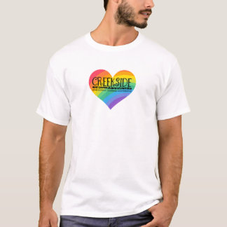 Camiseta creekside logo in a rainbow heart