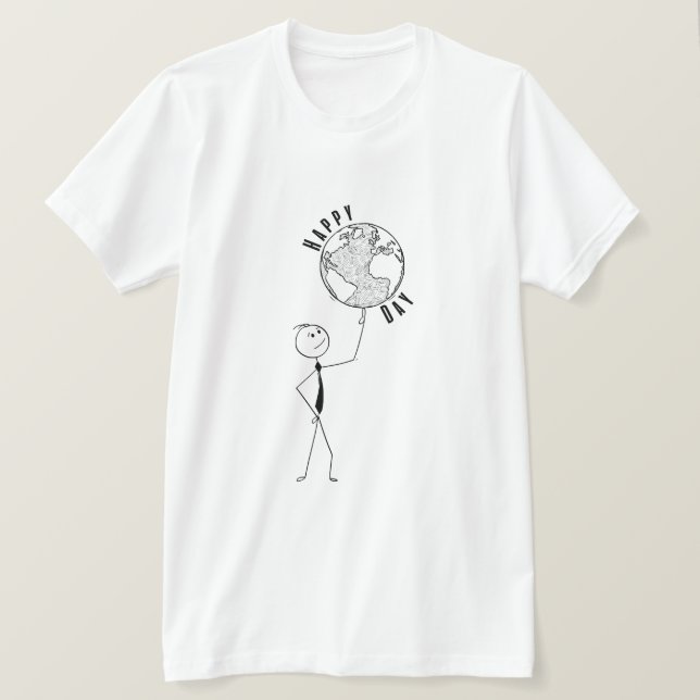 Camiseta Creen pessoas Happy Earth Holidy Gift eco (Frente do Design)