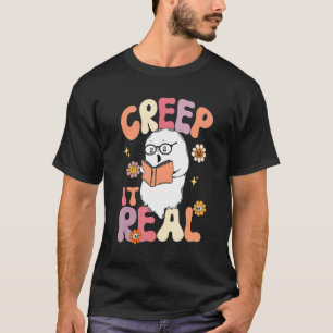 Camiseta Creep It Ghost Book Halloween Suando Groovy