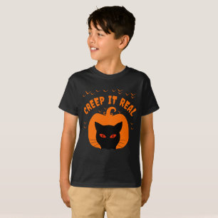 CAMISETA CREEP IT REAL FUNNY CAT HALLOWEEN