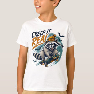 Camiseta Creep It Real Skater Guaxinim Halloween