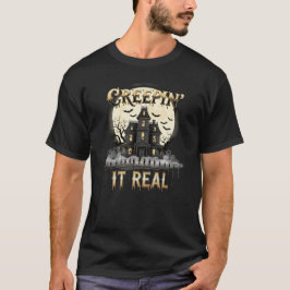 Camiseta Creepin" It Real Assombrado House Halloween Spooky