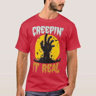 Camiseta Creepta Dia de as Bruxas engraçado Real Zombie Pun