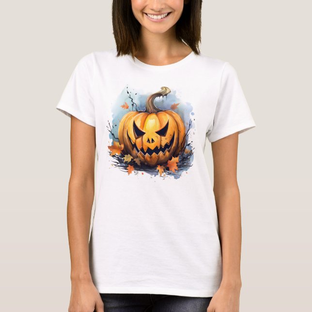 Camiseta Creepy Autumn Jack-o-lantern (Frente)