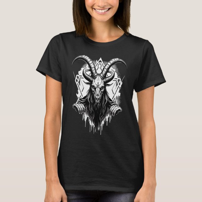 Camiseta Creepy Baphomet  Occult Gothic Demon (Frente)