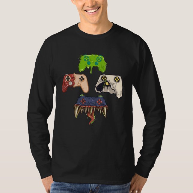 Camiseta Creepy Gaming Controller Video Games Halloween Gam (Frente)