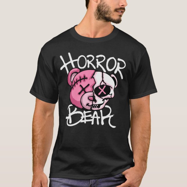 Camiseta Creepy Horror Bear streetwear (Frente)