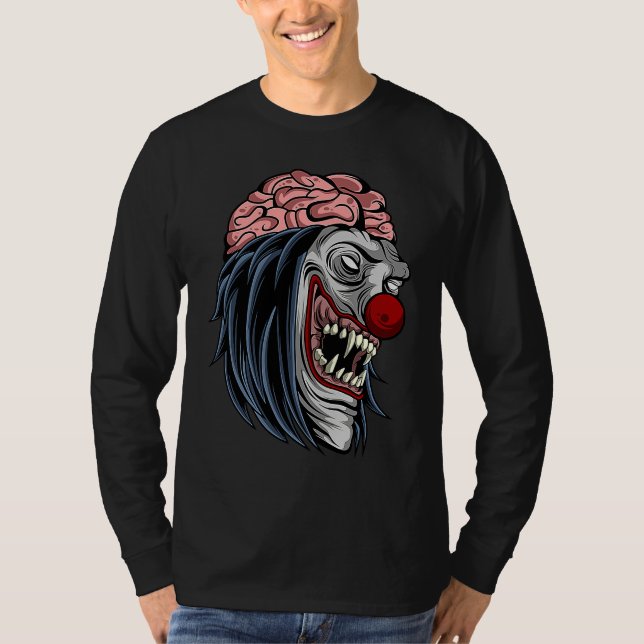 Camiseta Creepy Scary Halloween Evil Zombie Clown Horror (Frente)