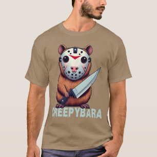 Camiseta Creepybara Horror Capivara Engraçado Halloween Ass