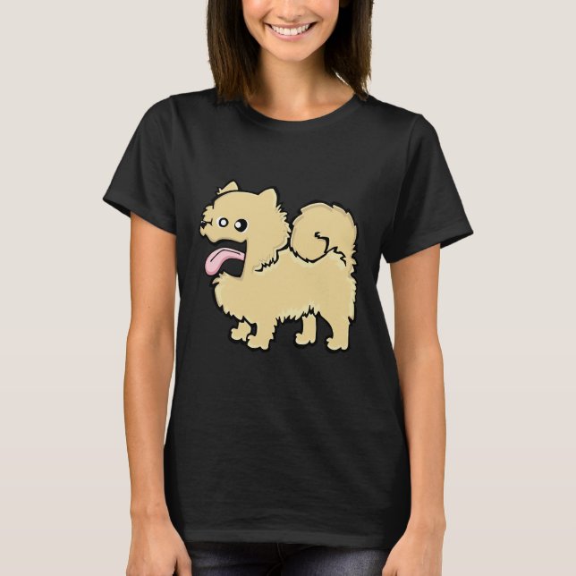 Camiseta Creme Pomeraniano (Corpo do Cheio) Azul Bg (Frente)