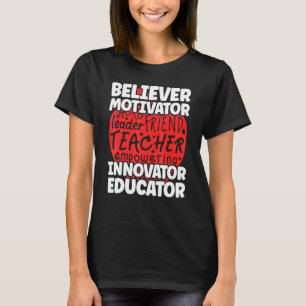 Camiseta Crente De Volta à Escola Motivador Inovador Educad