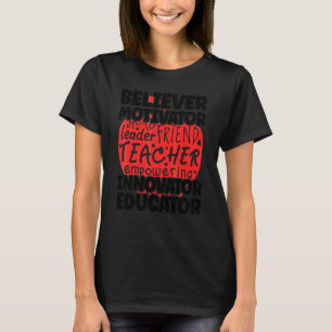 Camiseta Crente De Volta à Escola Motivador Inovador Educat
