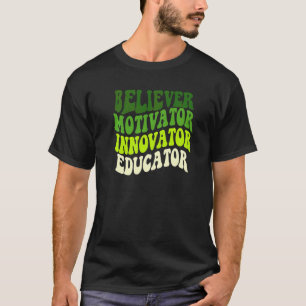 Camiseta Crente Motivador Inovador Educador Professor Retro
