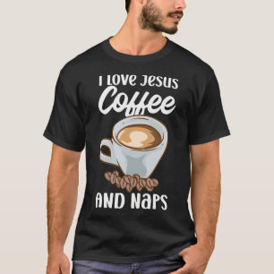 Camiseta Crentes Eu Amo Jesus Café E Sonecas Citação Divert