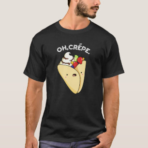 Camiseta Crepe Engraçado Comida Pun Dark BG