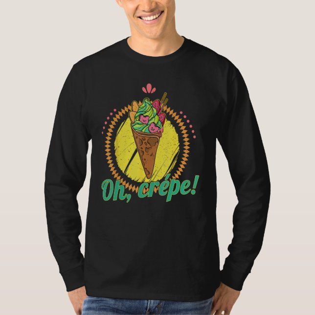 Camiseta Crepe French pancake Matcha crepes baking filling  (Frente)
