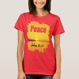 Camiseta Crepúsculo Brilhante com Escrito da Paz