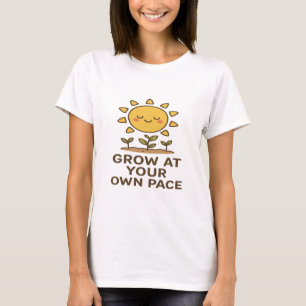 Camiseta Cresça ao seu próprio ritmo - Design de girassol g
