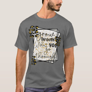 Camiseta Cresça Através Do Que Você Vai, Leopardo, Girassol