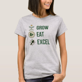 Camiseta Cresça Coma Excel Bem-Estar Executivo Minimalista
