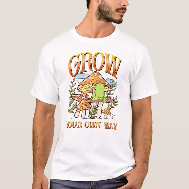 Camiseta "Cresça do seu jeito" | Meditação de Sapo e Cogume (Frente)
