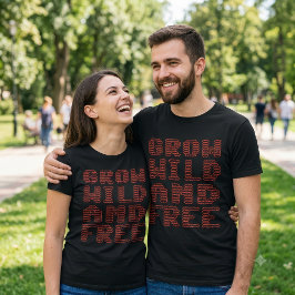 Camiseta Cresça Selvagem e Livre Letreiro de Flor de Papoul