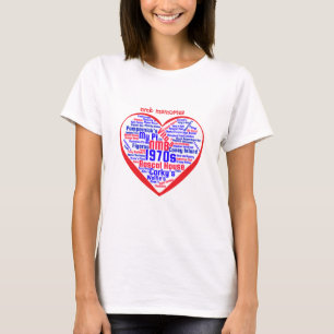 Camiseta crescendo em nmb nos anos 60, 70, 80