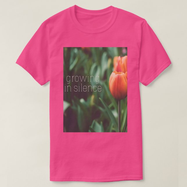 Camiseta Crescendo Em SilêncioFlor Laranja (Frente do Design)