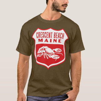 Camiseta Crescent Beach Maine Retro Shield White