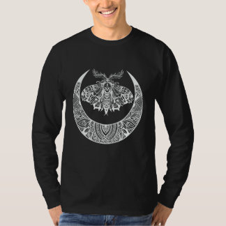Camiseta Crescent Moon Moth Vintage Goth Horror Antisocial 
