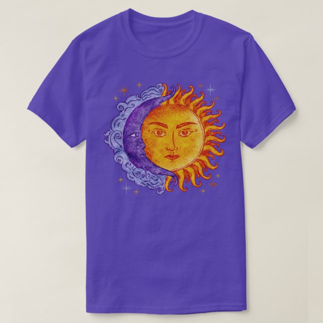Camiseta Crescente Celestial Lua Sun Tarot Horoscópio Cosmo (Frente do Design)