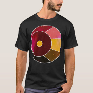 Camiseta Crescente Desenho Lua vermelha e laranja