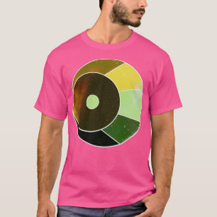 Camiseta Crescente em Desenho Lua verde e amarelo