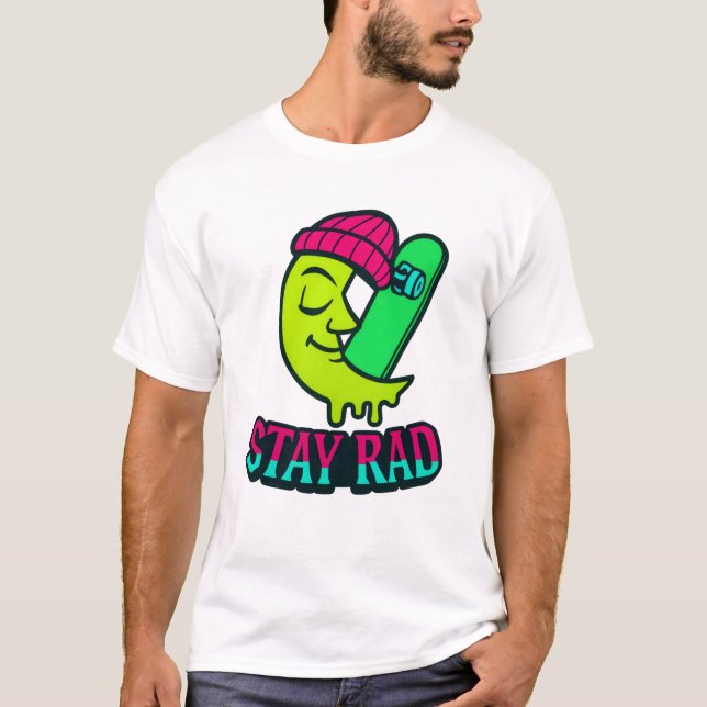 Camiseta Crescente Lua "Fique Radical" Skater Retr (Frente)