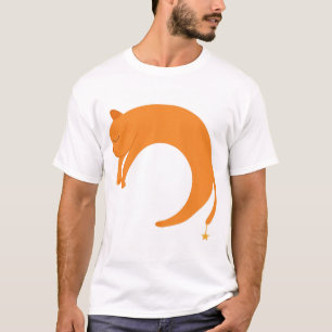 Camiseta Crescente Lua Gato Esticado Estrela