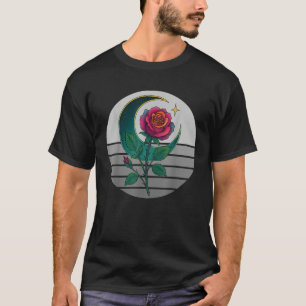 Camiseta Crescente Lunar Oculto Rosa Gótico Ocultismo Feiti
