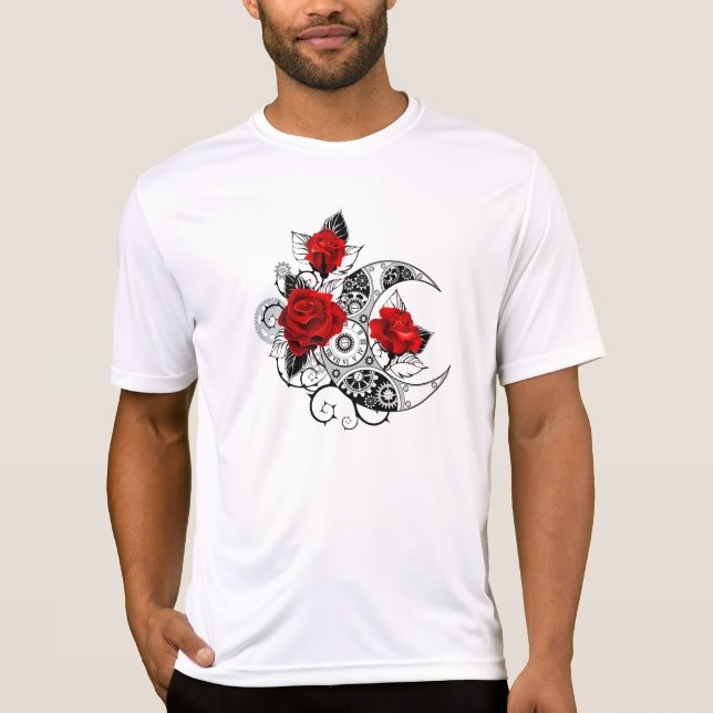 Camiseta Crescente Mecânico com Rosas vermelhas (Frente)