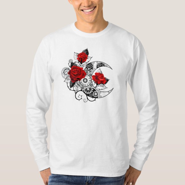 Camiseta Crescente Mecânico com Rosas vermelhas (Frente)