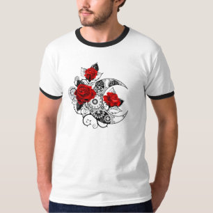 Camiseta Crescente Mecânico com Rosas vermelhas