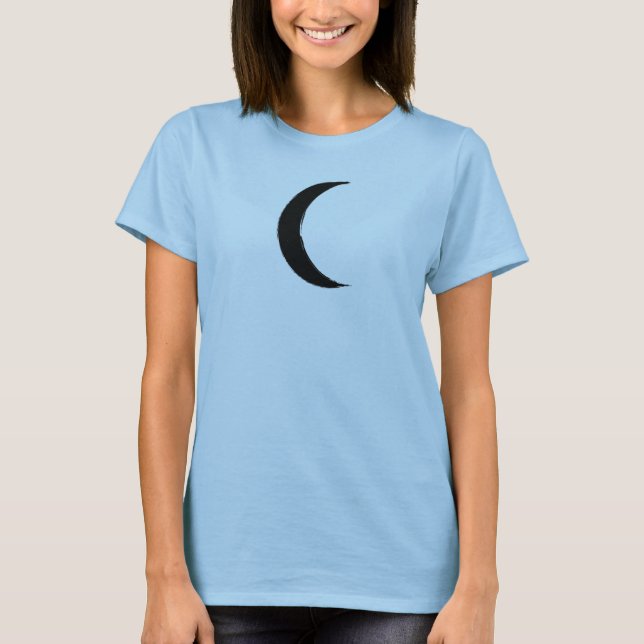 Camiseta Crescente Negro Magia Minguante Astrologia Lua Neg (Frente)